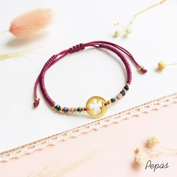 Pulsera Tejida con Dije de Ángel