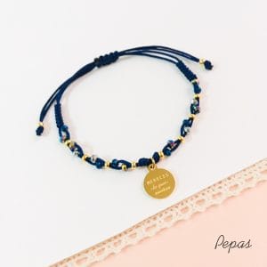 Pulsera de Muranos con Placa con Mensaje