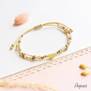 Pulsera de Muranos con Dije de Corazón