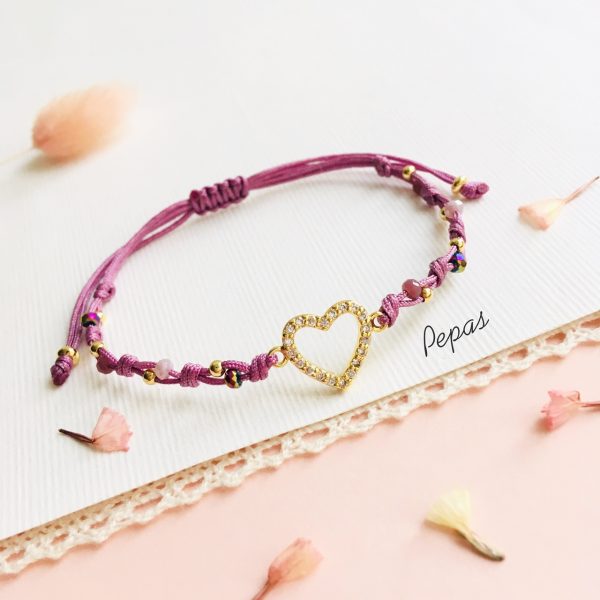 Pulsera de Muranos con Dije de Corazón