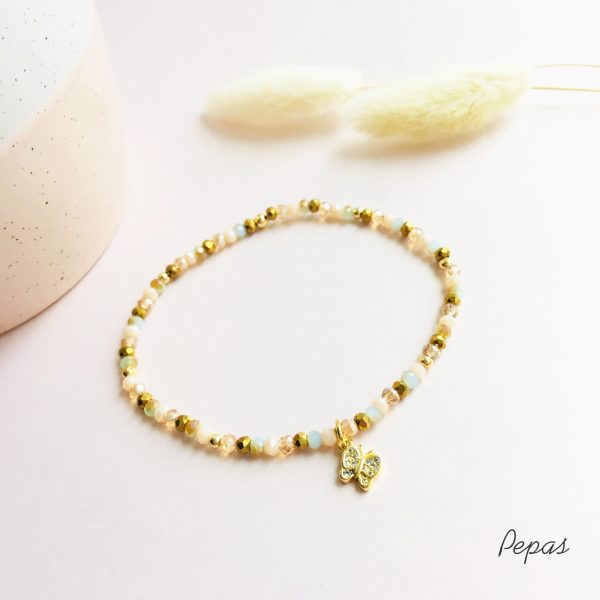 Pulsera de Muranos con Dije de Mariposa