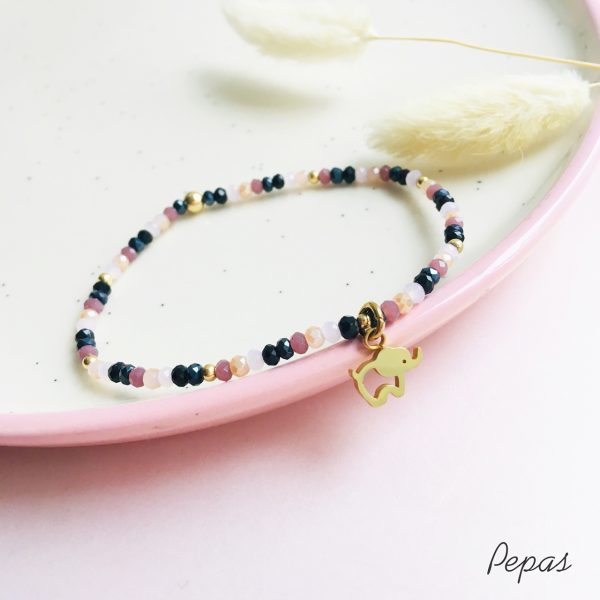 Pulsera de Muranos con Dije de Elefante