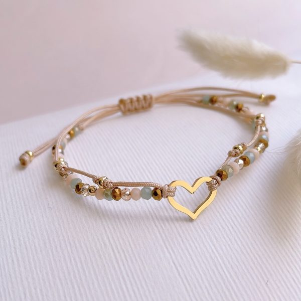 Pulsera de Muranos con Dije de Corazón