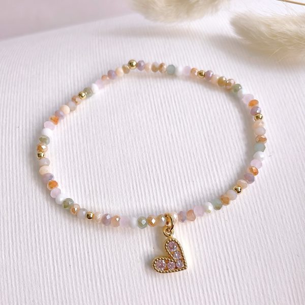 Pulsera de Muranos con Dije de Corazón