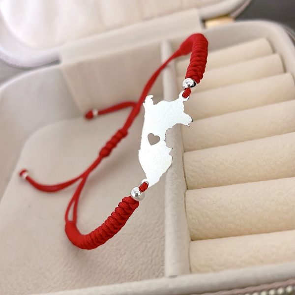 Pulsera Tejida con Dije de Mapa - Imagen 2