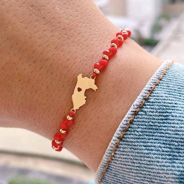Pulsera de Muranos con Dije de Mapa