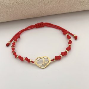 Pulsera de Muranos con Dije de Corazones