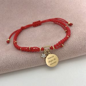 Pulsera de Muranos con Placa con Mensaje y Estrella